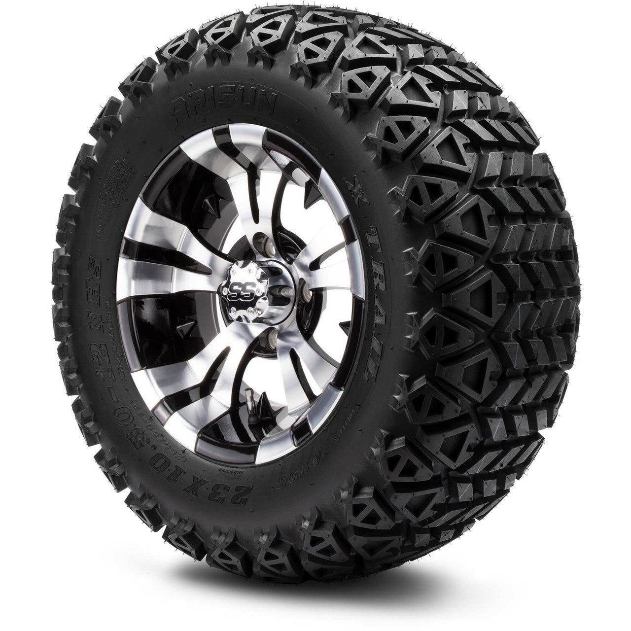 12" MODZ Vampire Machined Black - Tire and Wheel Combo