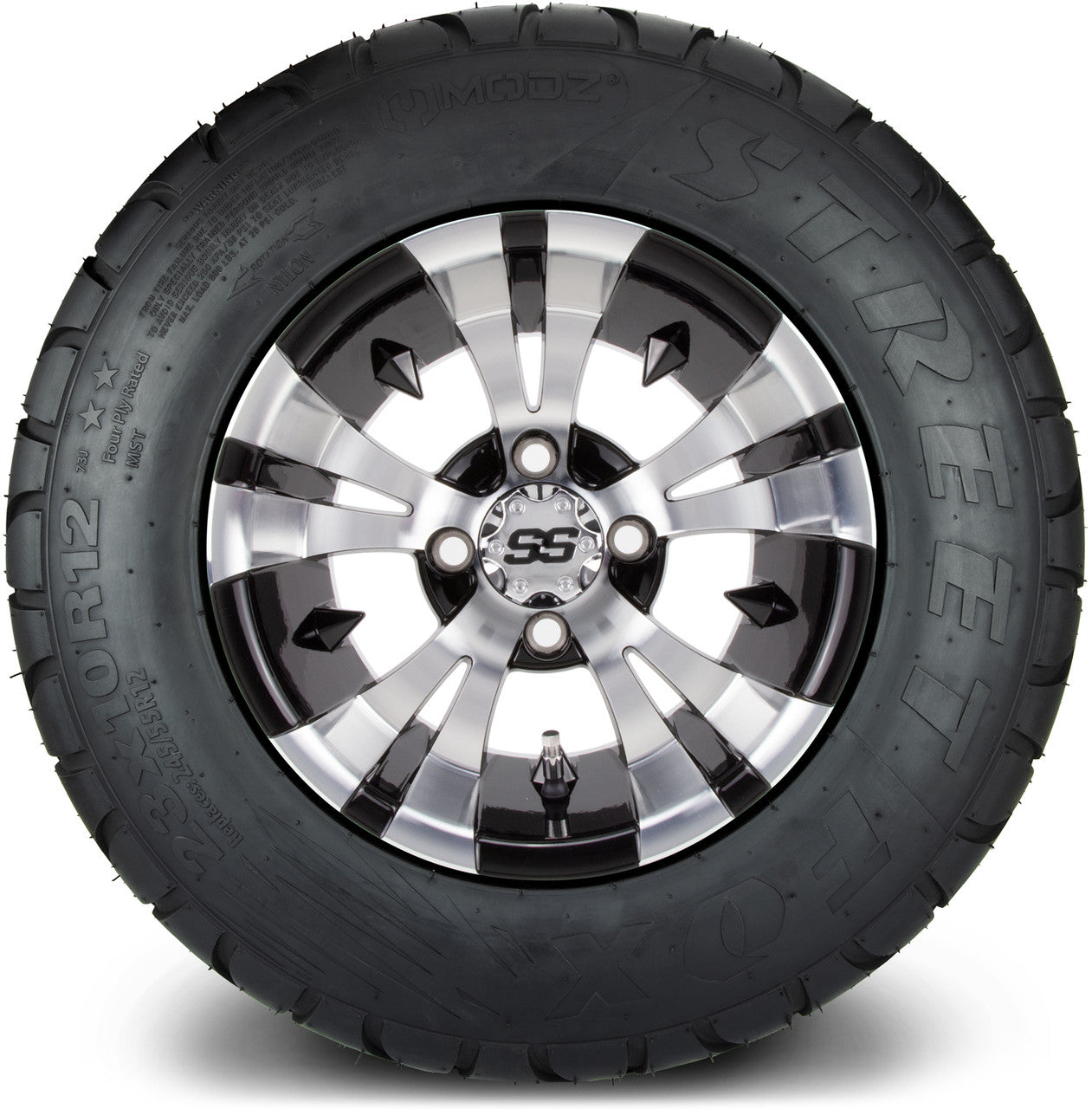 12" MODZ Vampire Machined Black - Tire and Wheel Combo