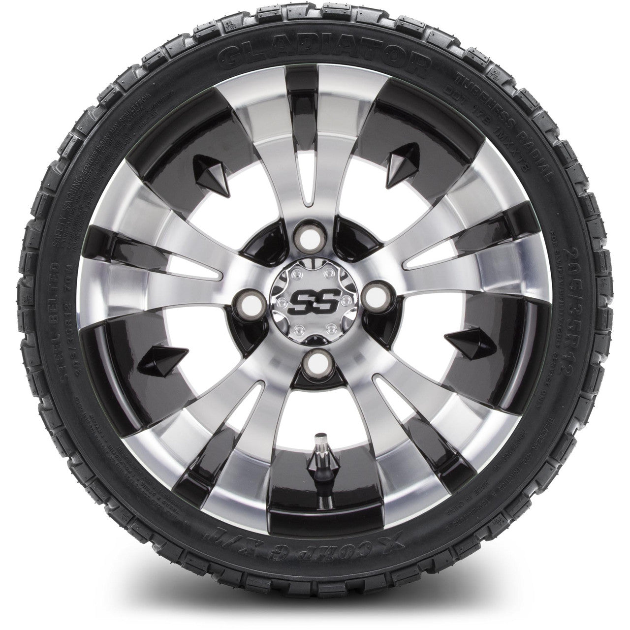 12" MODZ Vampire Machined Black - Tire and Wheel Combo