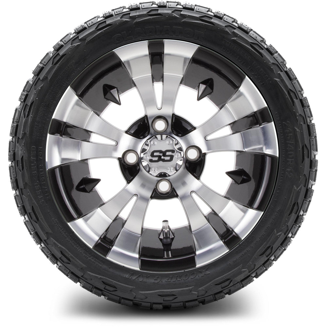 12" MODZ Vampire Machined Black - Tire and Wheel Combo