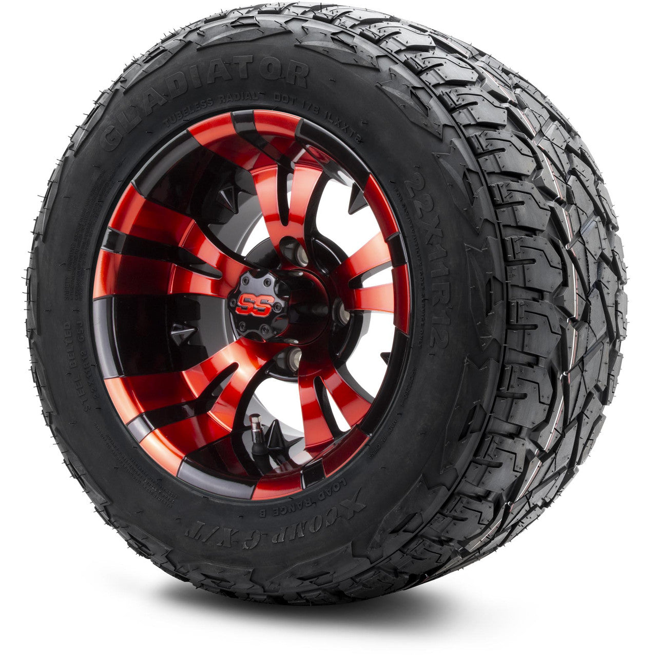 12" MODZ Vampire Red and Black - Tire and Wheel Combo