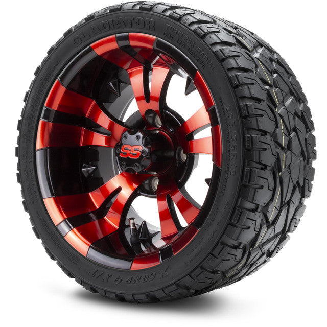 12" MODZ Vampire Red and Black - Tire and Wheel Combo