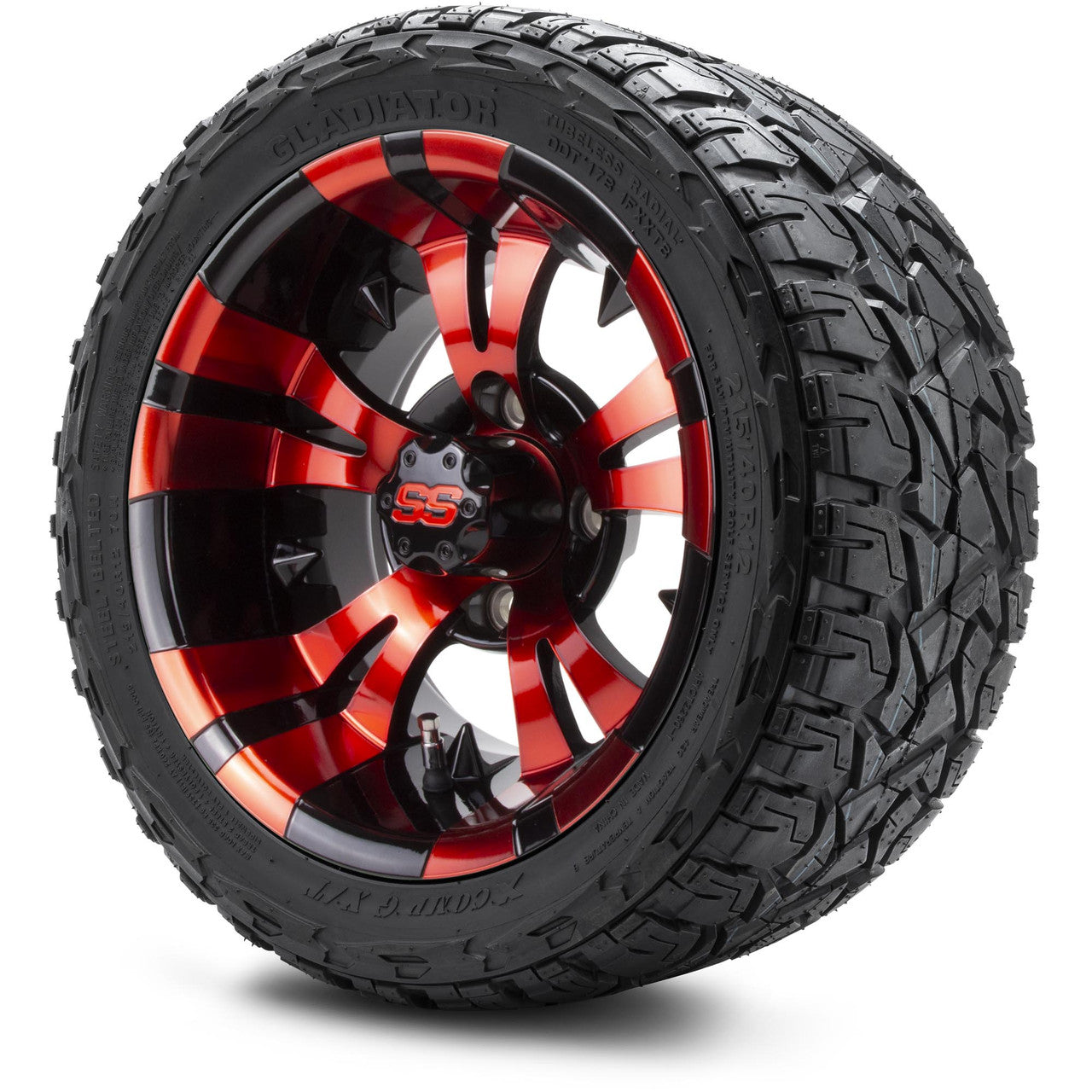 12" MODZ Vampire Red and Black - Tire and Wheel Combo