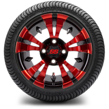 12" MODZ Vampire Red and Black - Tire and Wheel Combo