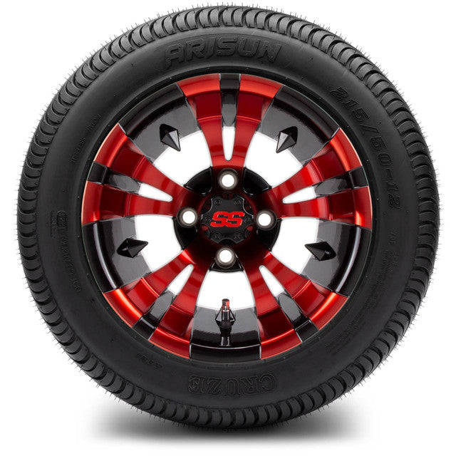 12" MODZ Vampire Red and Black - Tire and Wheel Combo