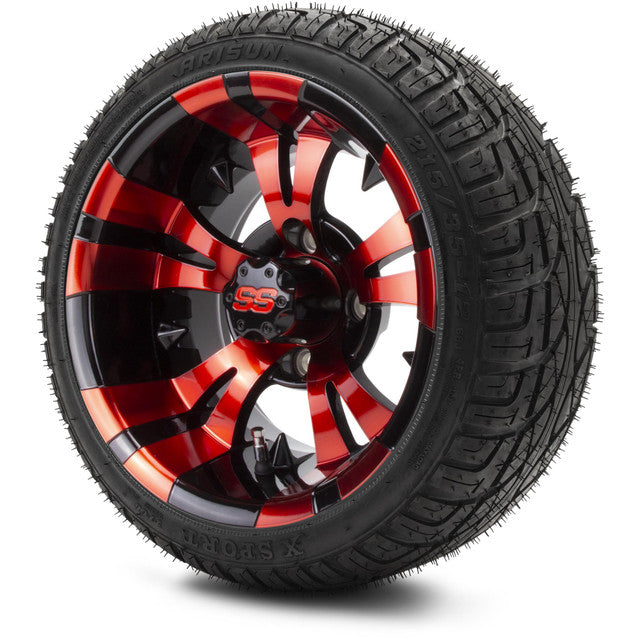 12" MODZ Vampire Red and Black - Tire and Wheel Combo