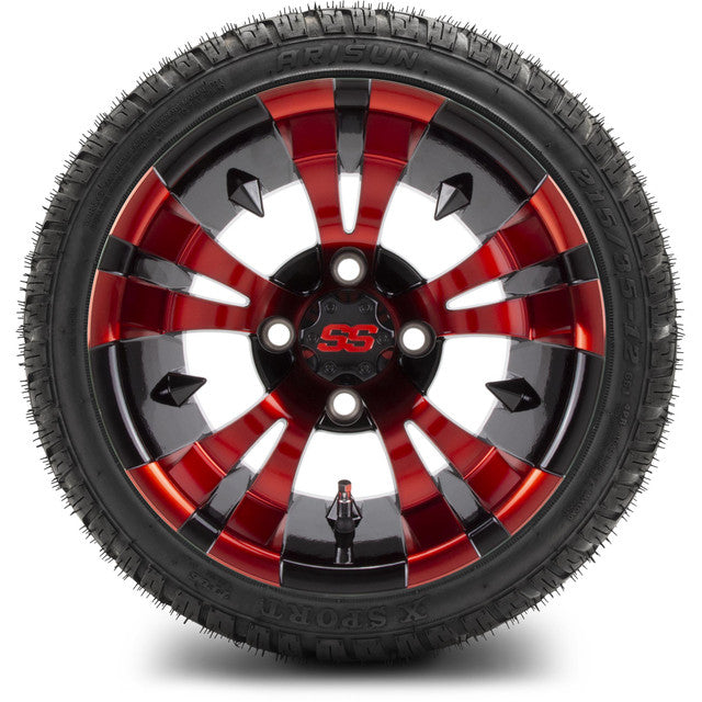 12" MODZ Vampire Red and Black - Tire and Wheel Combo