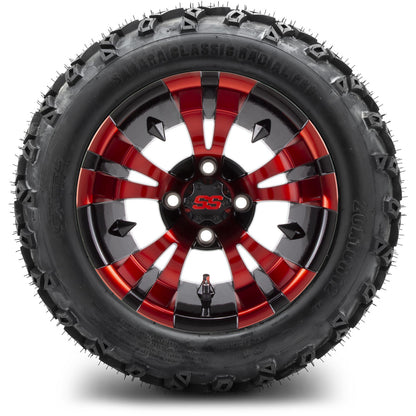 12" MODZ Vampire Red and Black - Tire and Wheel Combo