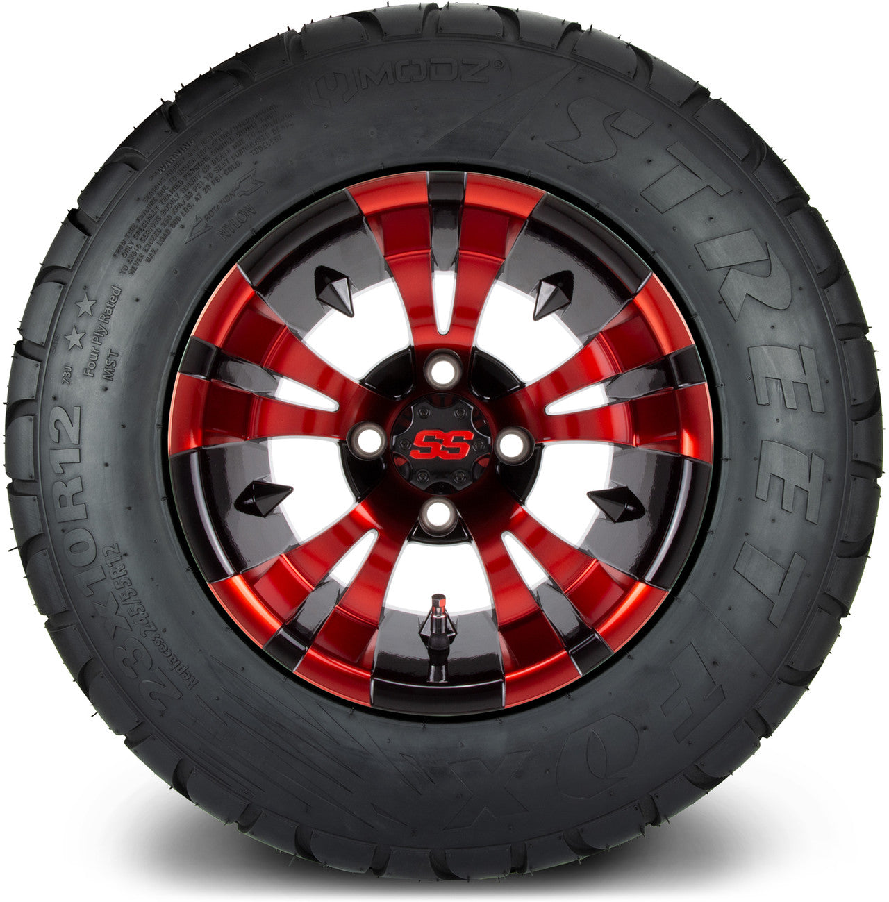 12" MODZ Vampire Red and Black - Tire and Wheel Combo