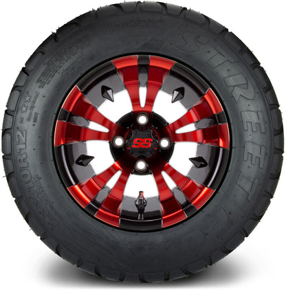 12" MODZ Vampire Red and Black - Tire and Wheel Combo