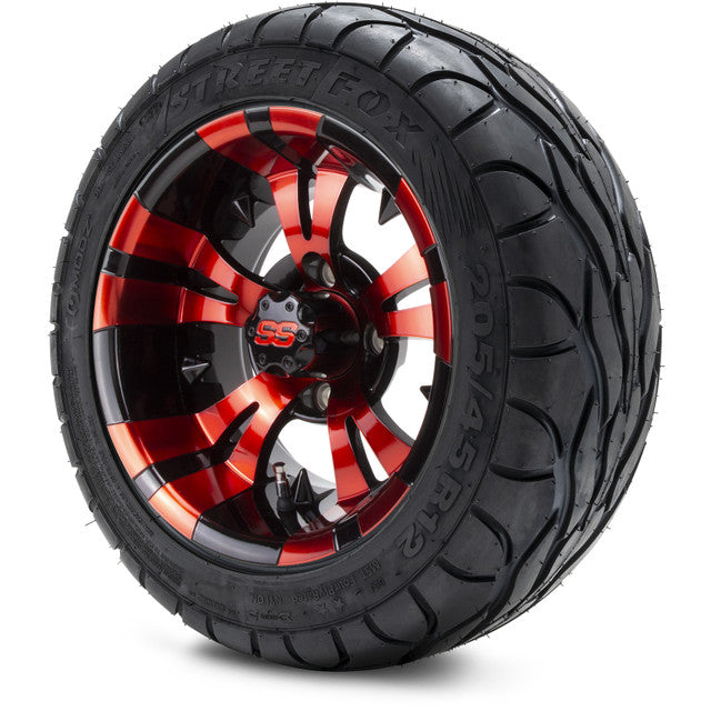 12" MODZ Vampire Red and Black - Tire and Wheel Combo