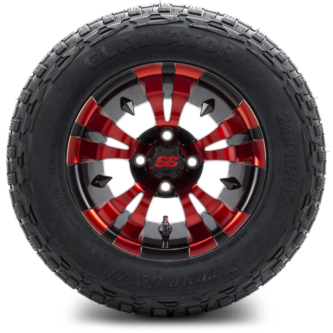 12" MODZ Vampire Red and Black - Tire and Wheel Combo