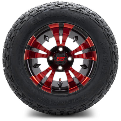 12" MODZ Vampire Red and Black - Tire and Wheel Combo