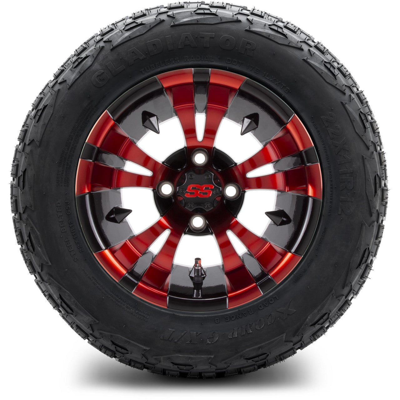 12" MODZ Vampire Red and Black - Tire and Wheel Combo