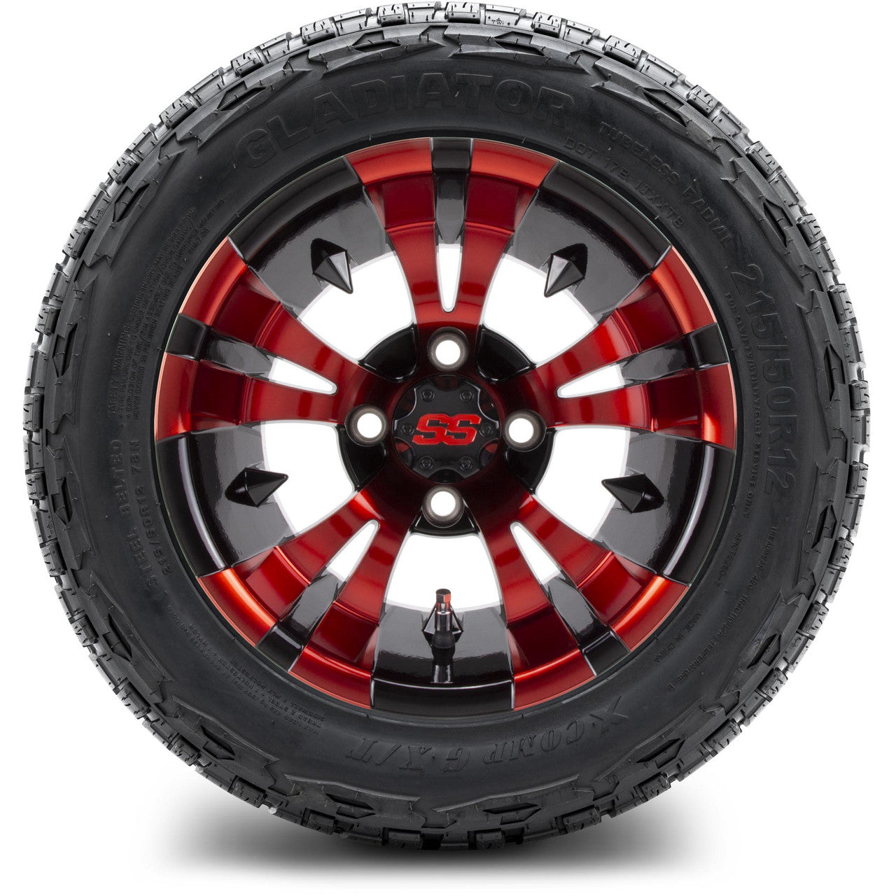 12" MODZ Vampire Red and Black - Tire and Wheel Combo