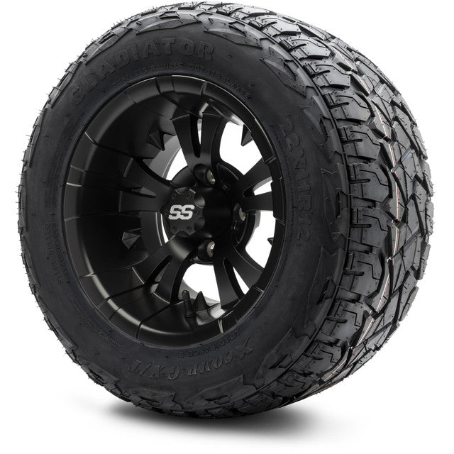 12" MODZ Vampire Matte Black - Tire and Wheel Combo