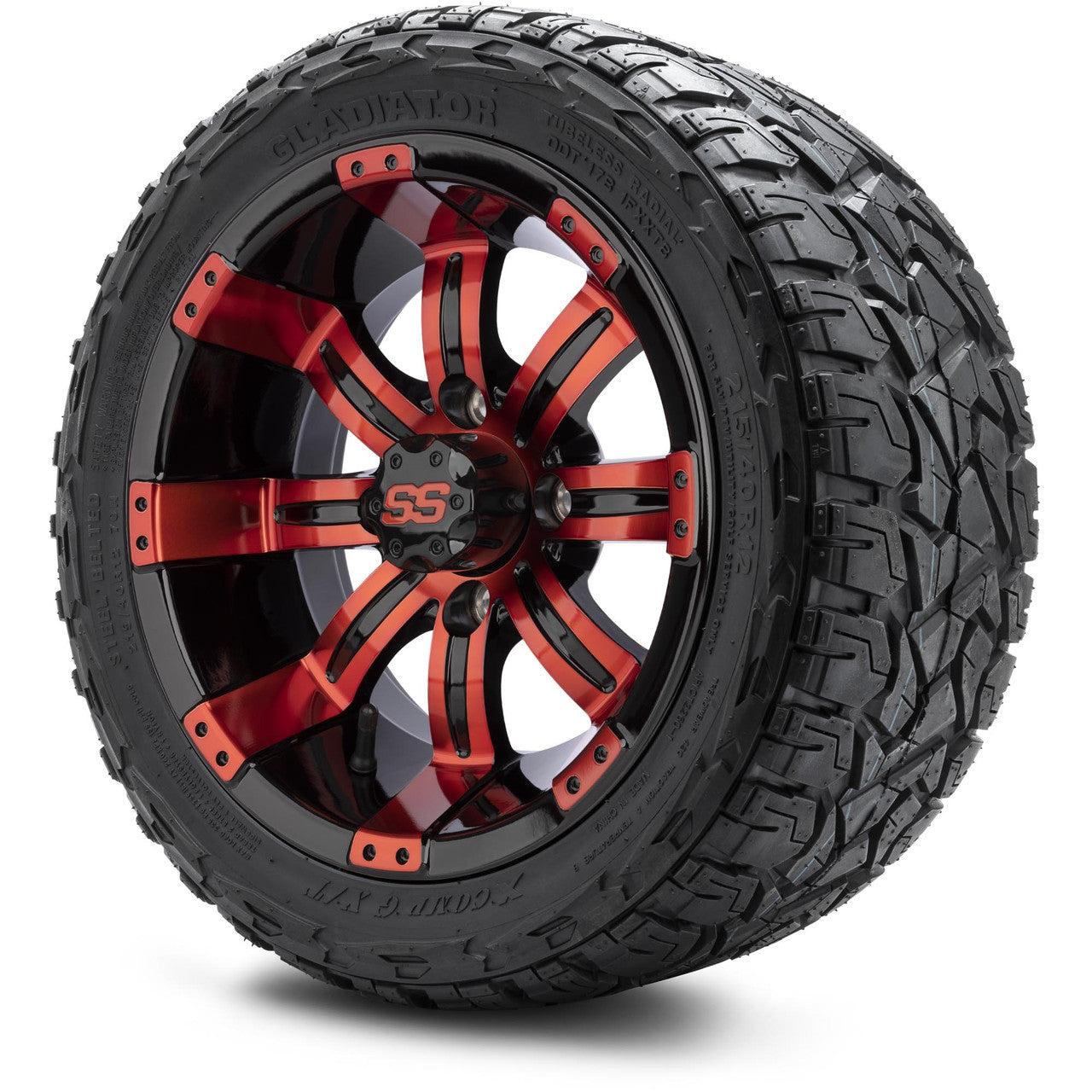 12" MODZ Tempest Red & Black - Tire and Wheel Combo