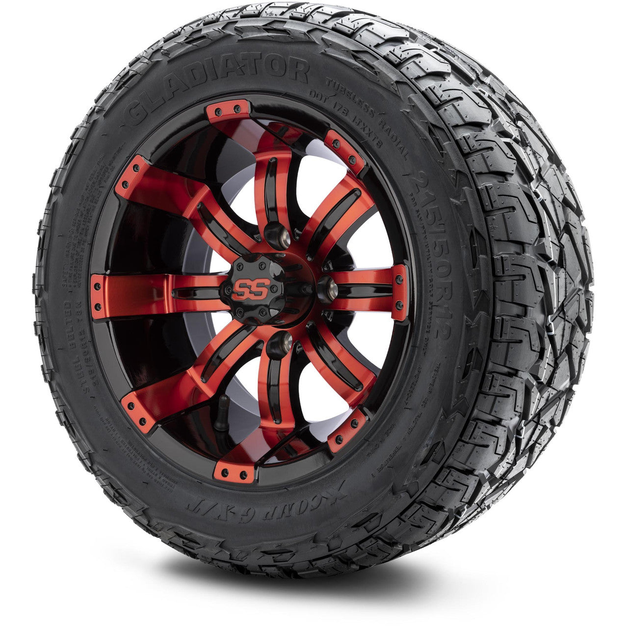 12" MODZ Tempest Red & Black - Tire and Wheel Combo