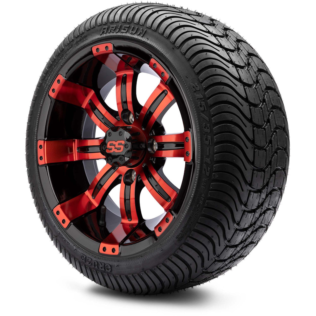 12" MODZ Tempest Red & Black - Tire and Wheel Combo