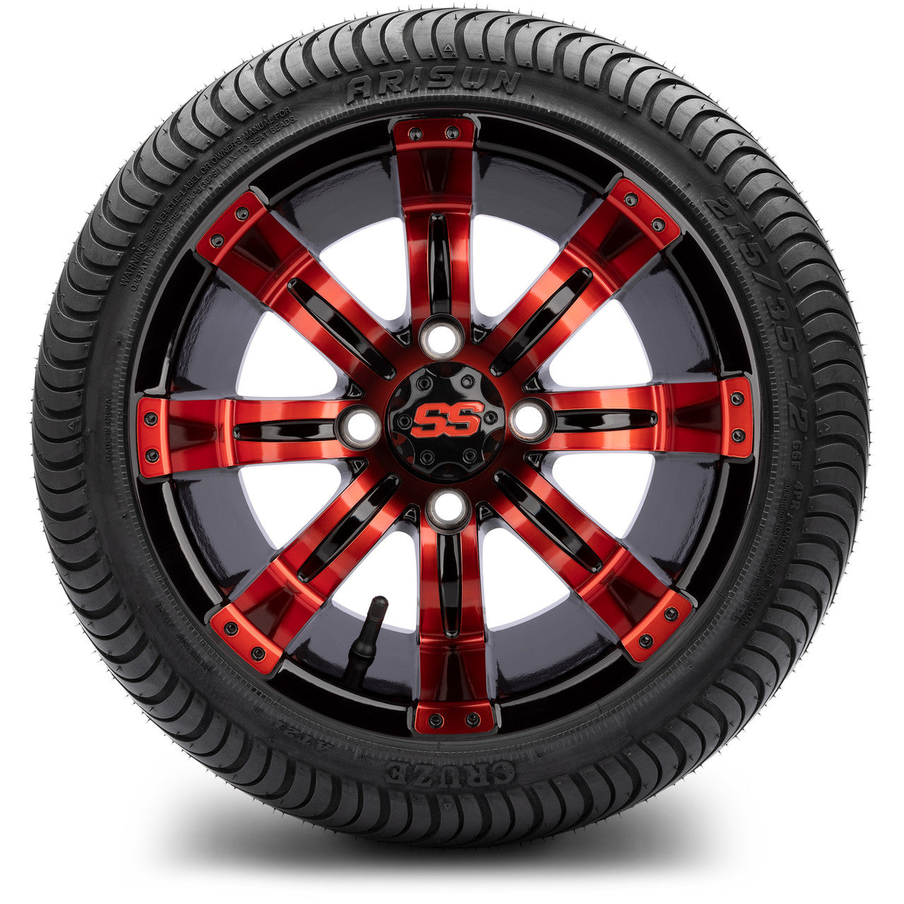12" MODZ Tempest Red & Black - Tire and Wheel Combo
