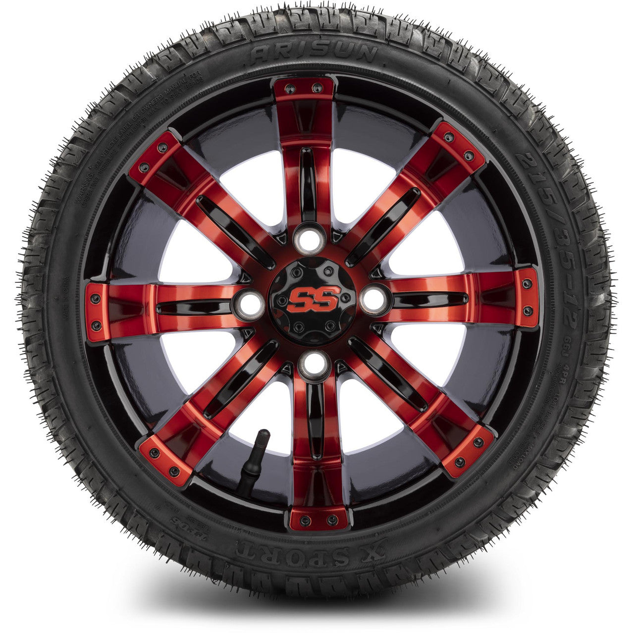 12" MODZ Tempest Red & Black - Tire and Wheel Combo