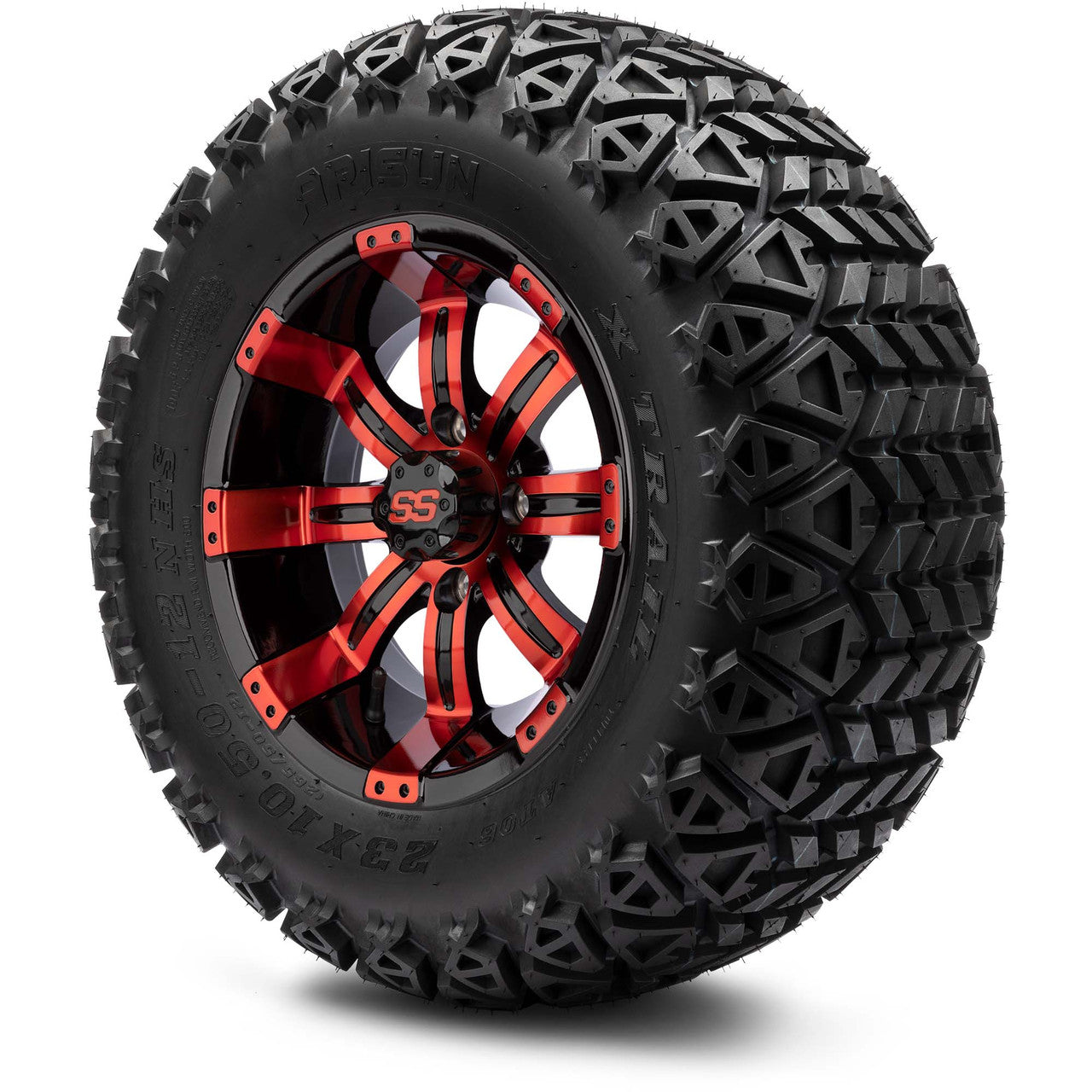 12" MODZ Tempest Red & Black - Tire and Wheel Combo