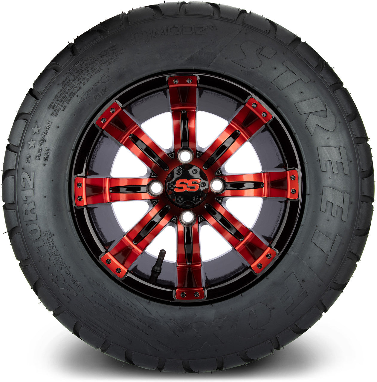 12" MODZ Tempest Red & Black - Tire and Wheel Combo