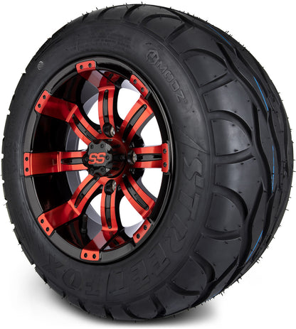 12" MODZ Tempest Red & Black - Tire and Wheel Combo
