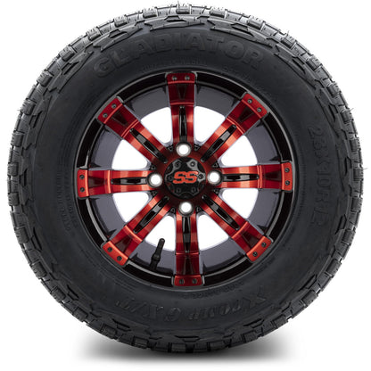12" MODZ Tempest Red & Black - Tire and Wheel Combo