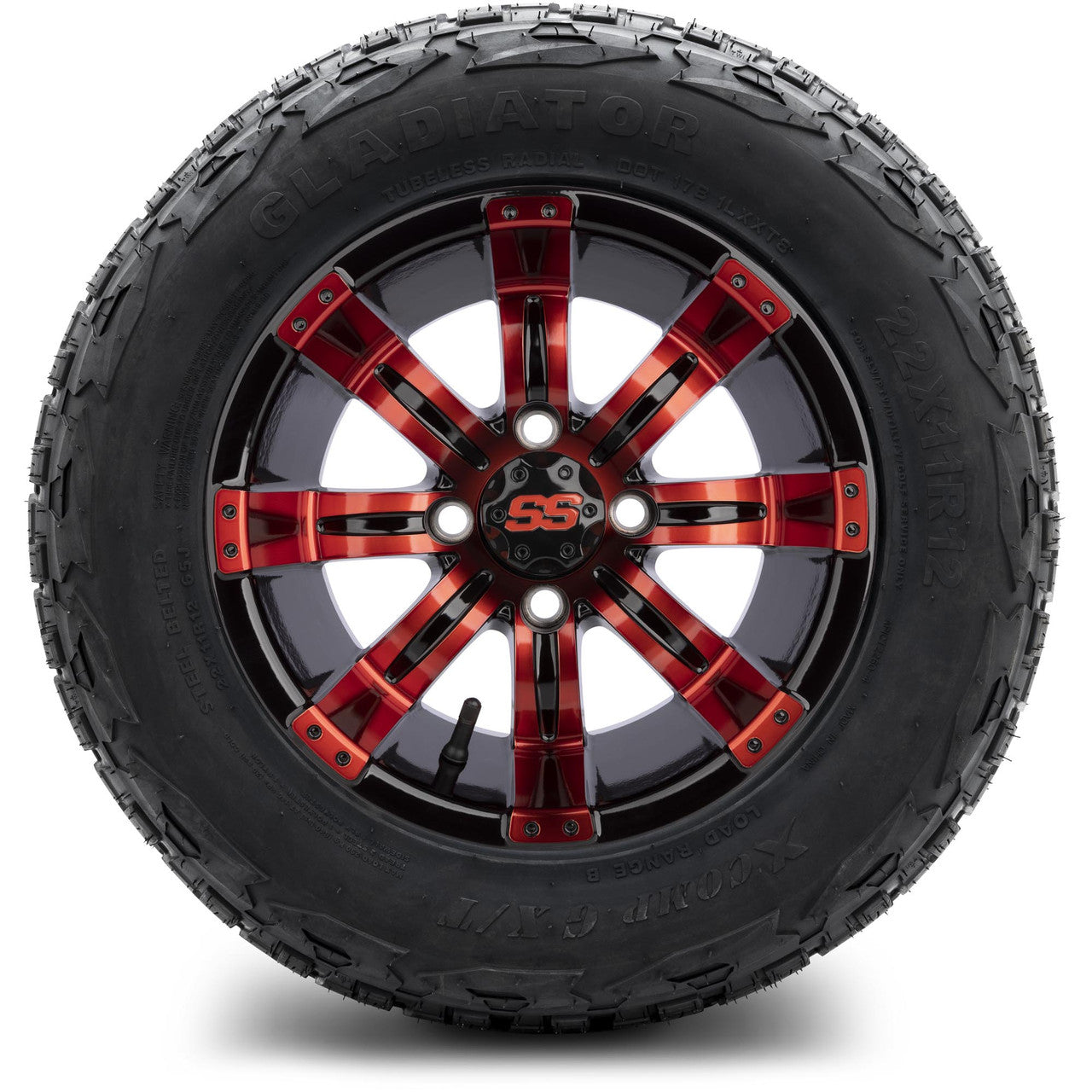 12" MODZ Tempest Red & Black - Tire and Wheel Combo
