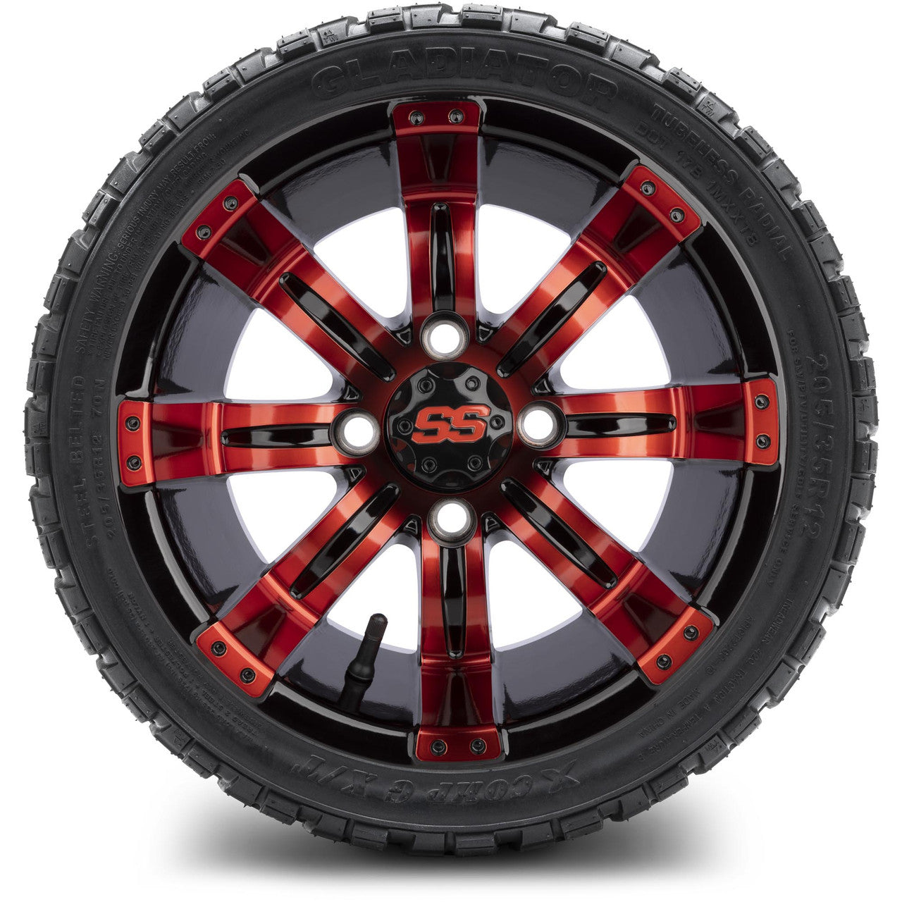 12" MODZ Tempest Red & Black - Tire and Wheel Combo