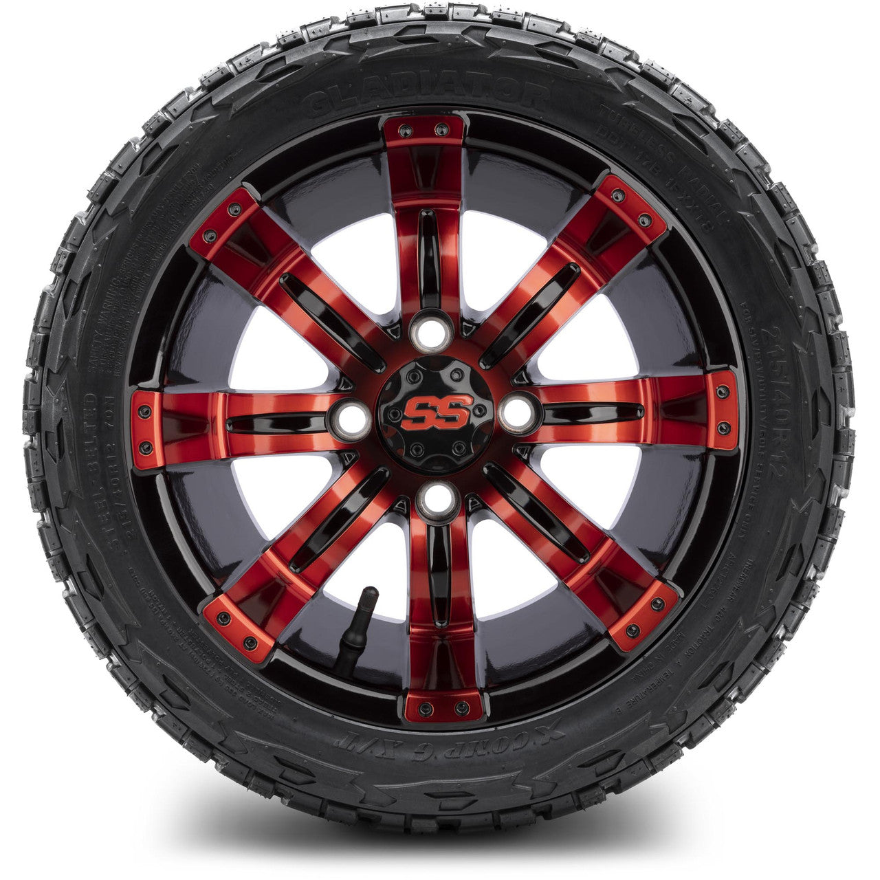 12" MODZ Tempest Red & Black - Tire and Wheel Combo