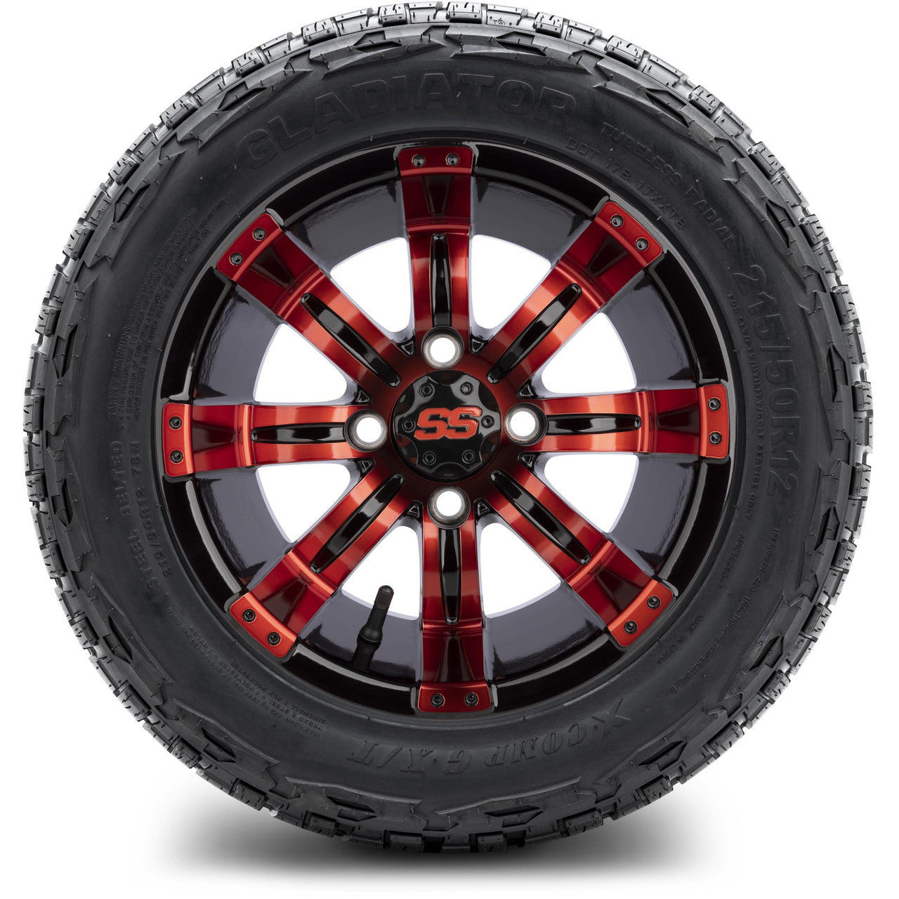 12" MODZ Tempest Red & Black - Tire and Wheel Combo