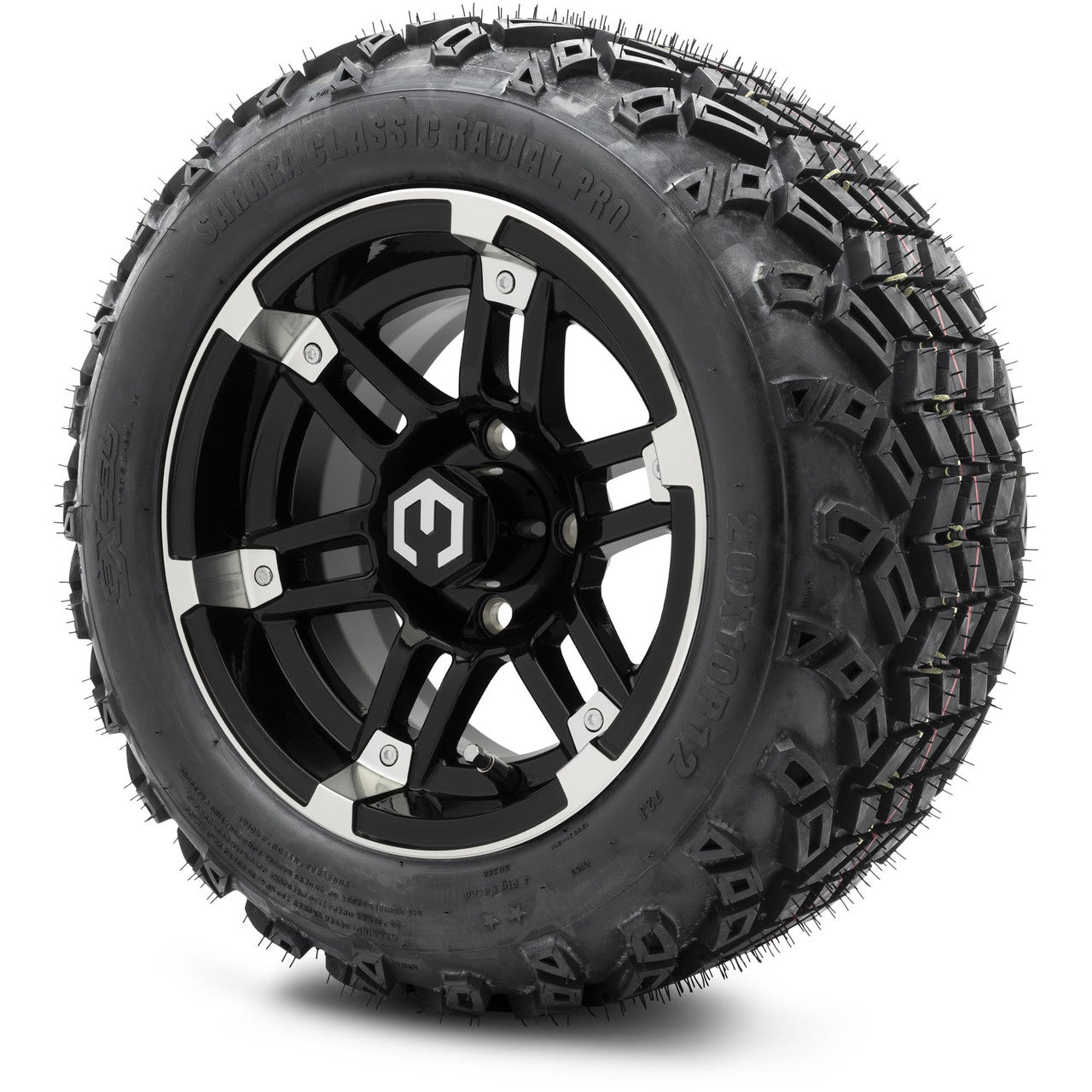 12" MODZ Aftershock Machined Black - Tire and Wheel Combo