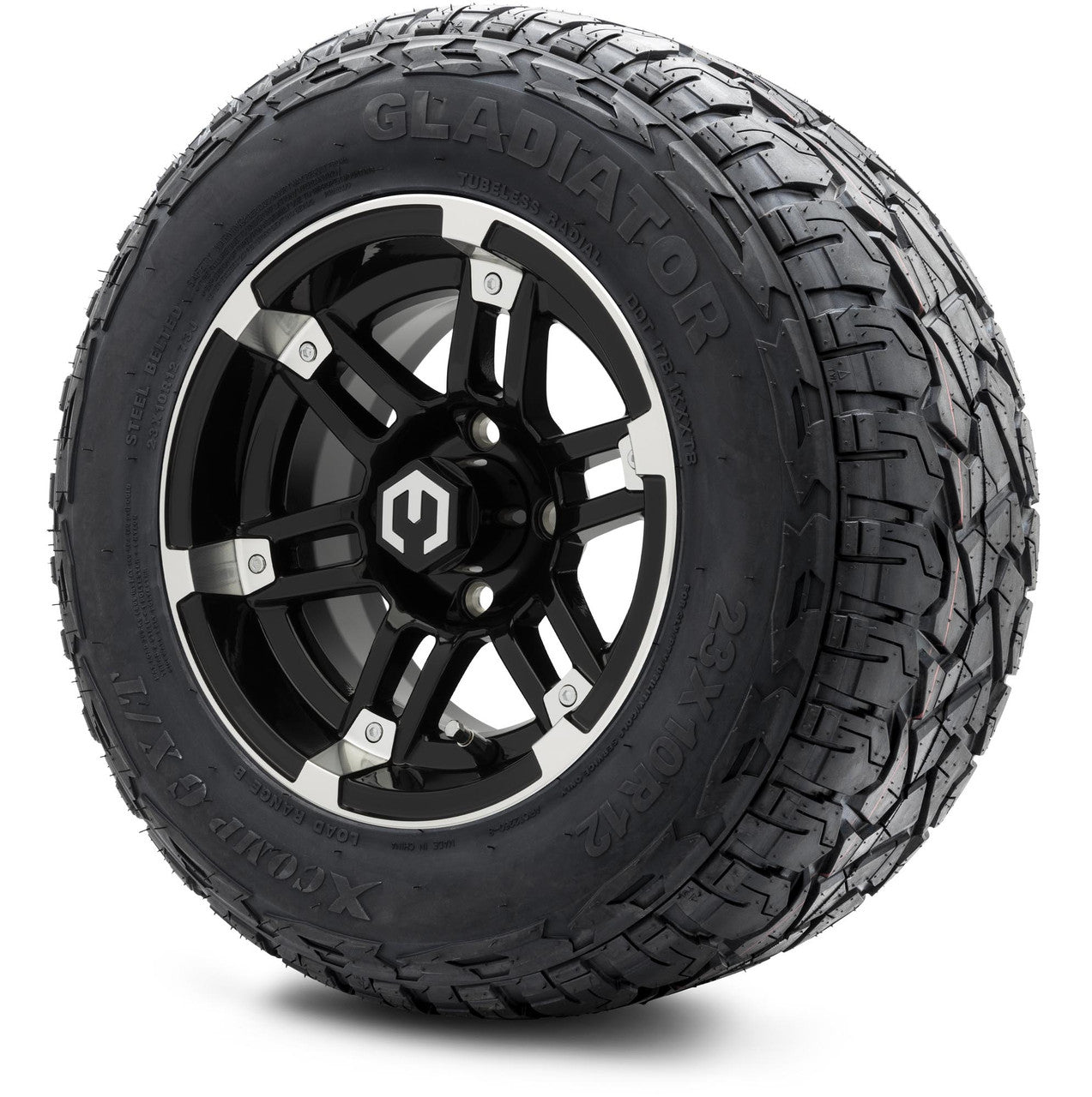 12" MODZ Aftershock Machined Black - Tire and Wheel Combo