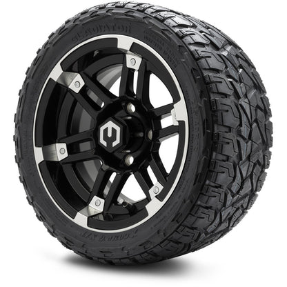 12" MODZ Aftershock Machined Black - Tire and Wheel Combo