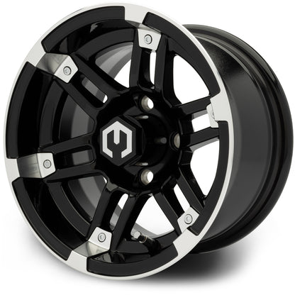 12" MODZ Aftershock Machined Black - Tire and Wheel Combo