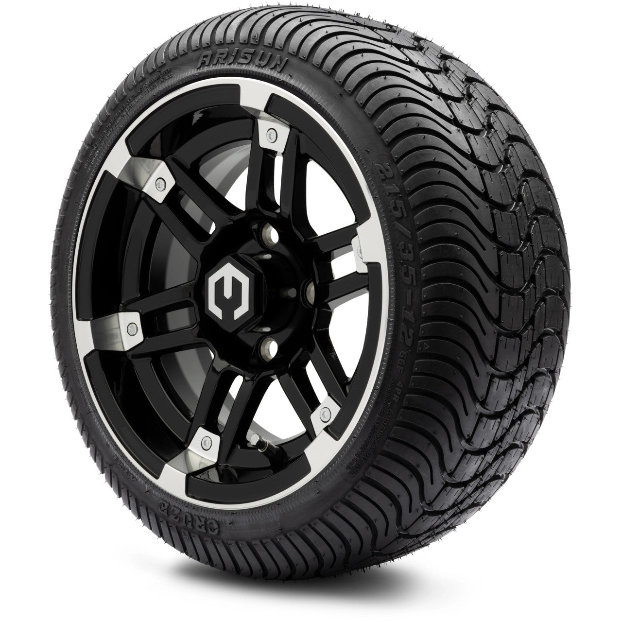 12" MODZ Aftershock Machined Black - Tire and Wheel Combo