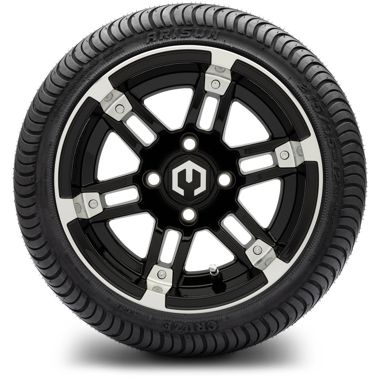 12" MODZ Aftershock Machined Black - Tire and Wheel Combo