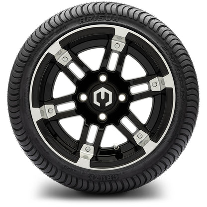 12" MODZ Aftershock Machined Black - Tire and Wheel Combo