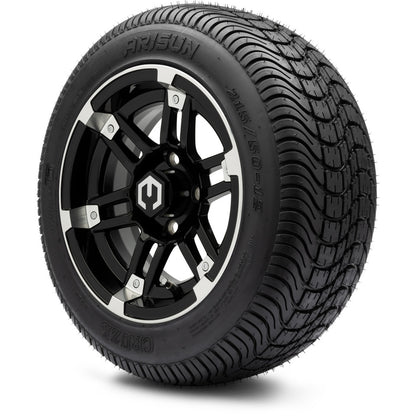 12" MODZ Aftershock Machined Black - Tire and Wheel Combo
