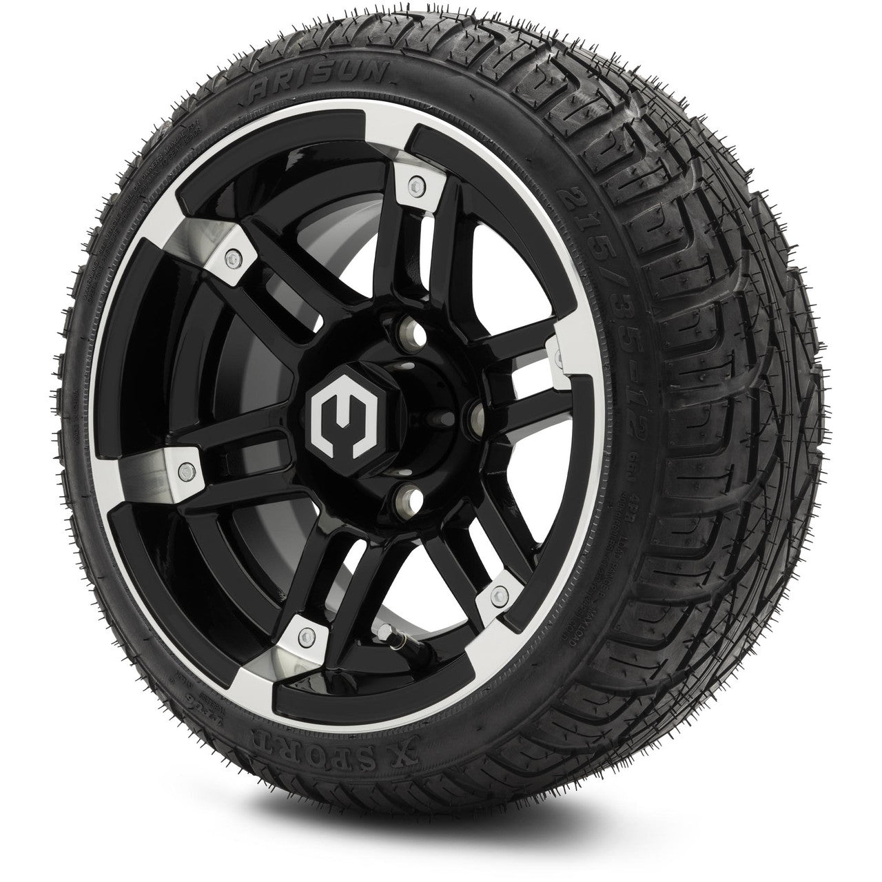 12" MODZ Aftershock Machined Black - Tire and Wheel Combo