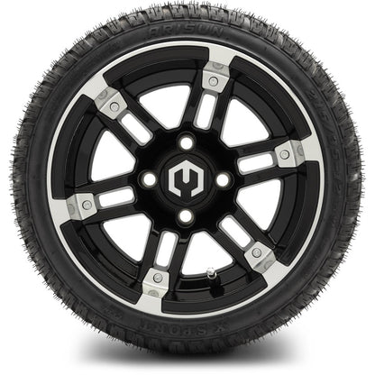 12" MODZ Aftershock Machined Black - Tire and Wheel Combo