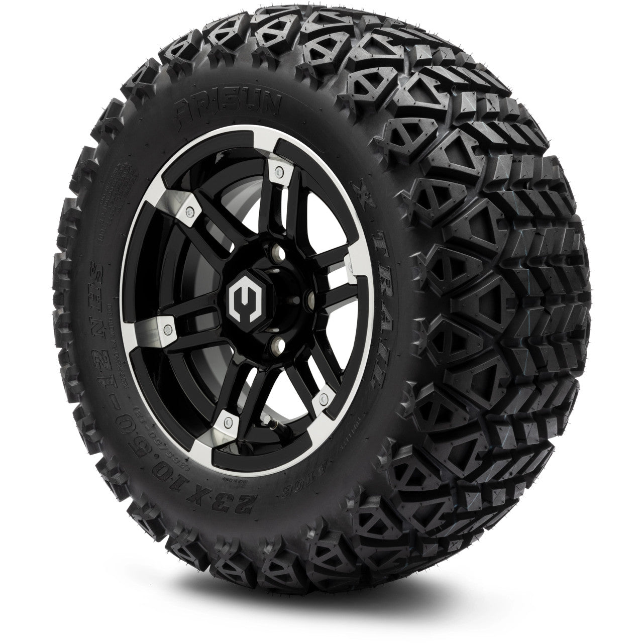 12" MODZ Aftershock Machined Black - Tire and Wheel Combo