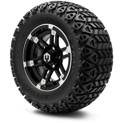 12" MODZ Aftershock Machined Black - Tire and Wheel Combo