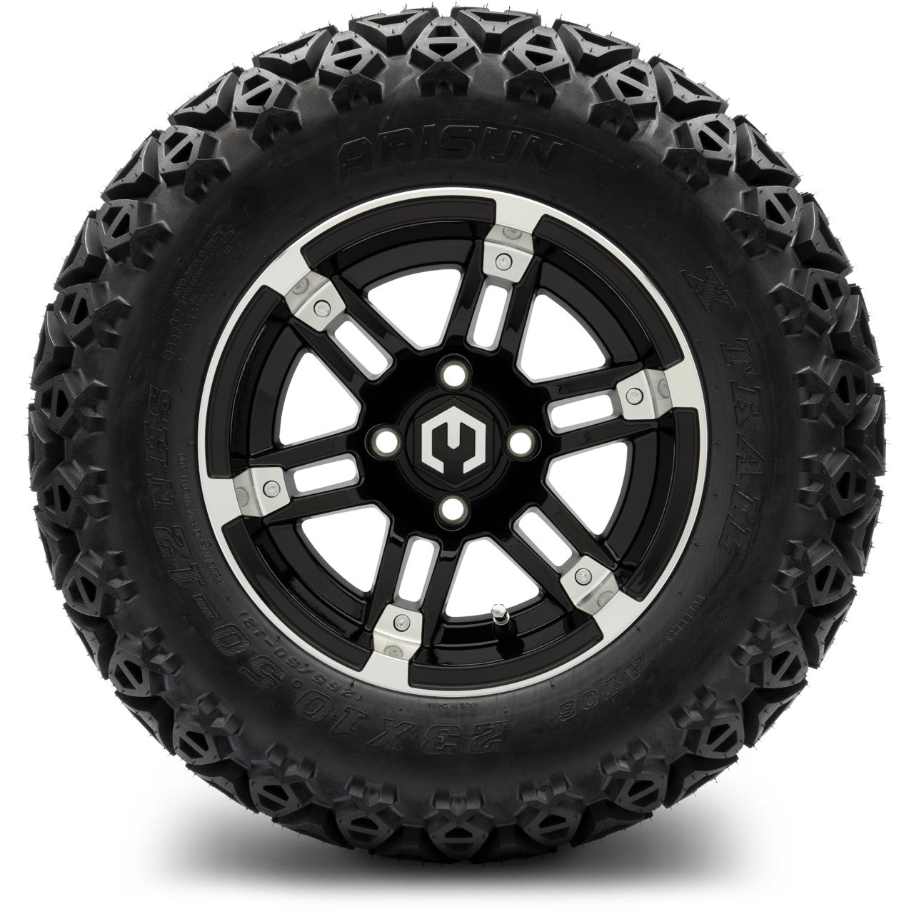 12" MODZ Aftershock Machined Black - Tire and Wheel Combo