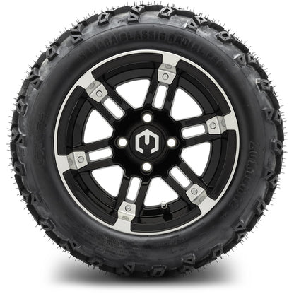 12" MODZ Aftershock Machined Black - Tire and Wheel Combo