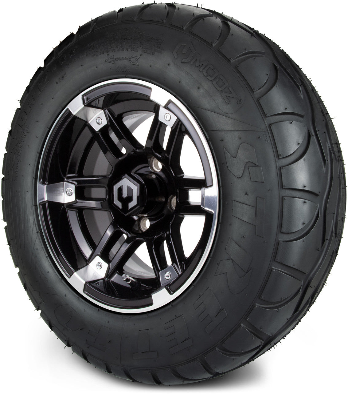 12" MODZ Aftershock Machined Black - Tire and Wheel Combo