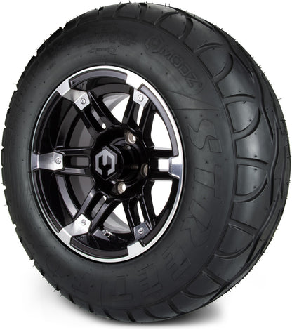 12" MODZ Aftershock Machined Black - Tire and Wheel Combo
