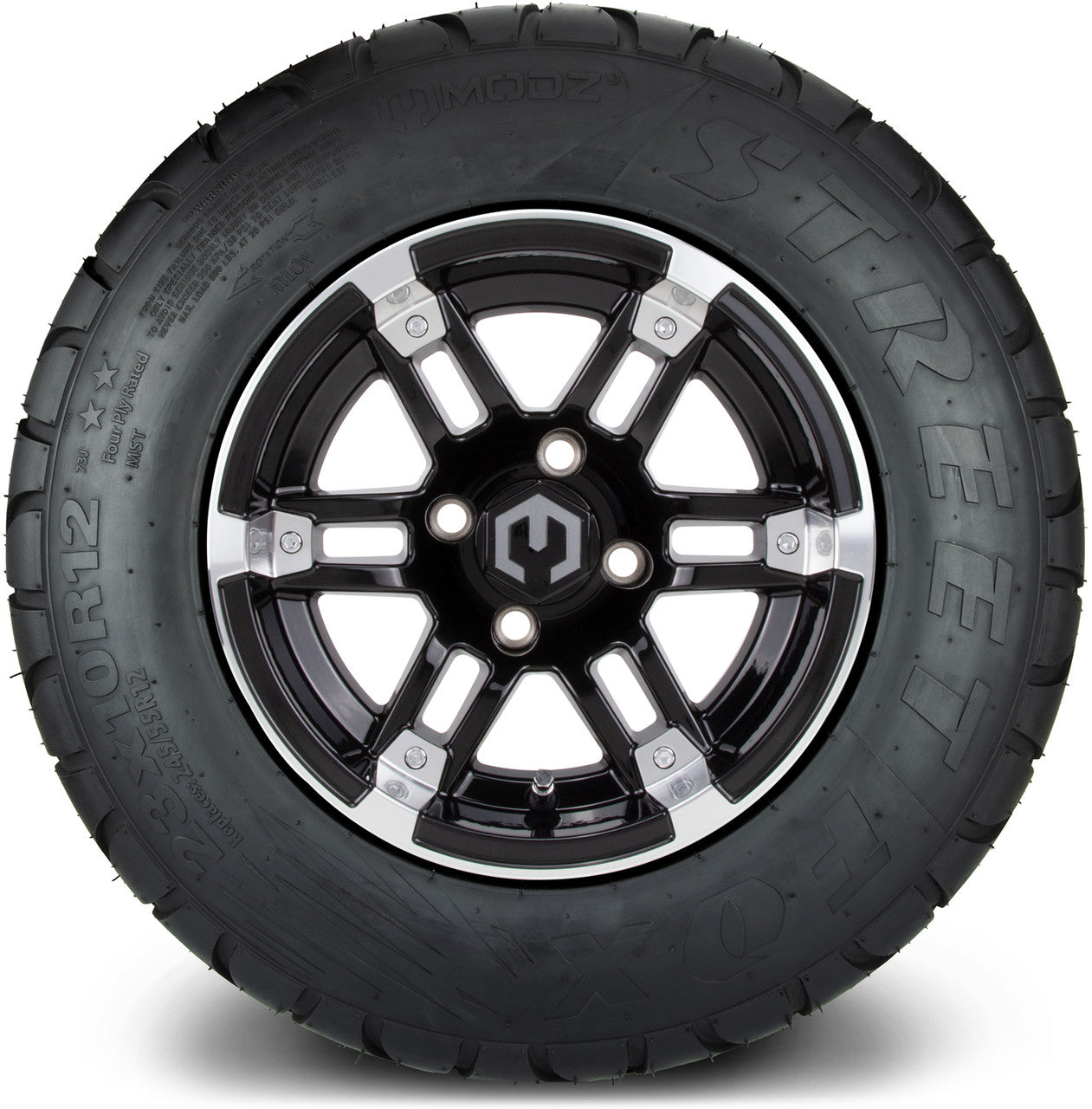 12" MODZ Aftershock Machined Black - Tire and Wheel Combo